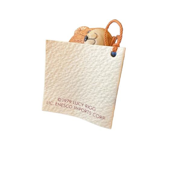 Vintage Collectible Lucy & Me Blue Tulip Shirt Bear Lucy Rigg ENESCO 1979 W/ Tag - Picture 4 of 8